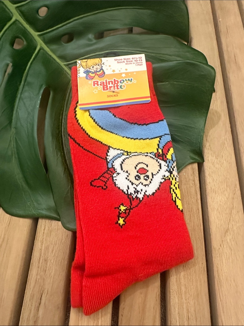 Rainbow Brite Red Crew Socks with Character Graphic